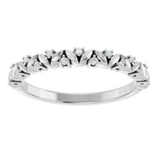 Sterling Silver .08 CTW Natural Diamond Stackable Leaf Ring