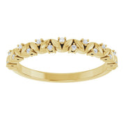 14K Yellow .08 CTW Natural Diamond Stackable Leaf Ring