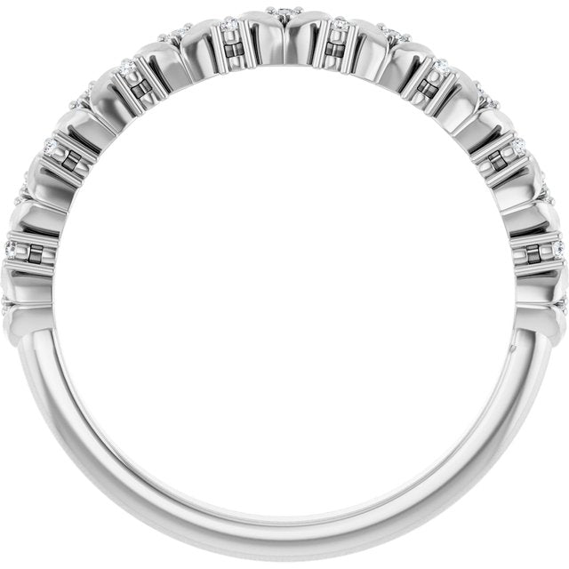 Sterling Silver .08 CTW Natural Diamond Stackable Leaf Ring