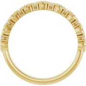 14K Yellow .08 CTW Natural Diamond Stackable Leaf Ring