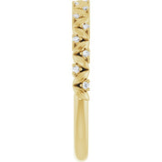 14K Yellow .08 CTW Natural Diamond Stackable Leaf Ring