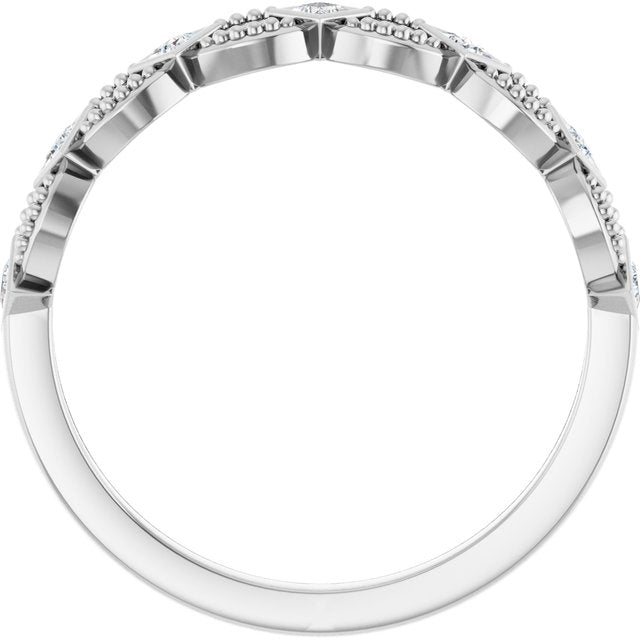 Platinum 1/6 CTW Natural Diamond Stackable Ring