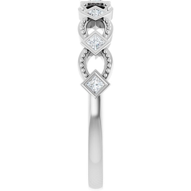 Platinum 1/6 CTW Natural Diamond Stackable Ring