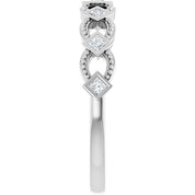 14K White 1/6 CTW Natural Diamond Stackable Ring