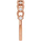 14K Rose 1/6 CTW Natural Diamond Stackable Ring