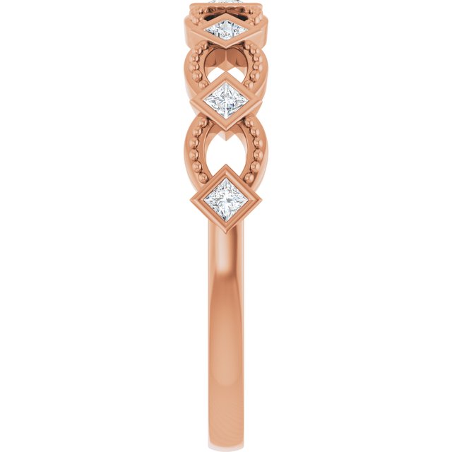 14K Rose 1/6 CTW Natural Diamond Stackable Ring