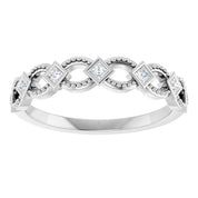 Platinum 1/6 CTW Natural Diamond Stackable Ring