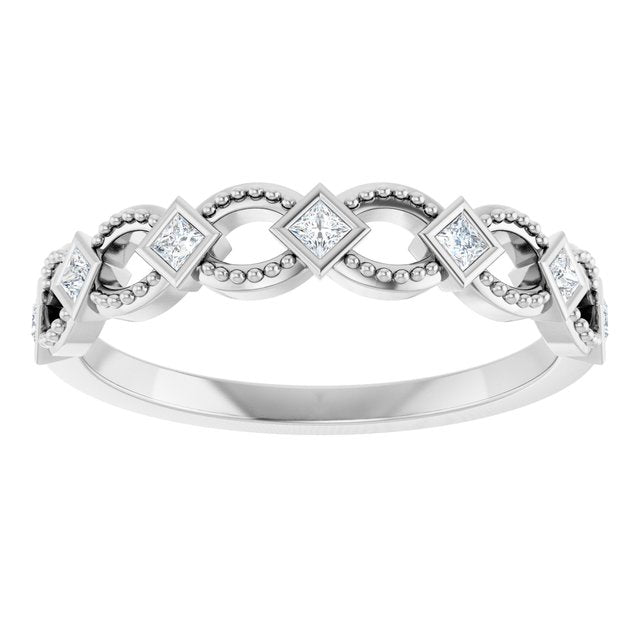 Platinum 1/6 CTW Natural Diamond Stackable Ring