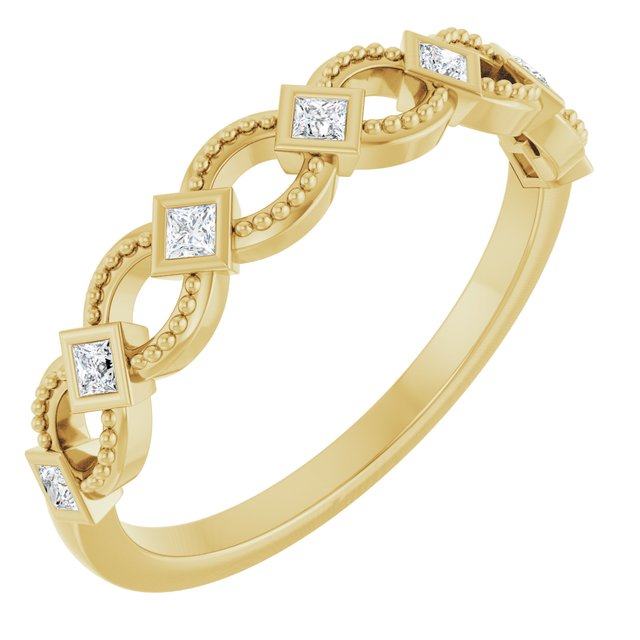 14K Yellow 1/6 CTW Natural Diamond Stackable Ring