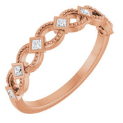 14K Rose 1/6 CTW Natural Diamond Stackable Ring