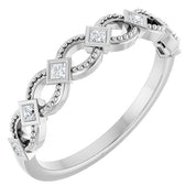 Platinum 1/6 CTW Natural Diamond Stackable Ring