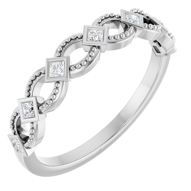 Platinum 1/6 CTW Natural Diamond Stackable Ring