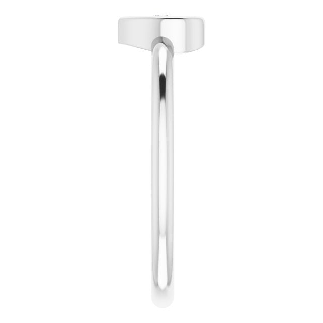 Platinum .01 CT Natural Diamond Youth Heart Ring