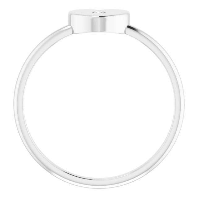 Platinum .01 CT Natural Diamond Youth Heart Ring