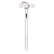 Sterling Silver Lab-Grown Ruby & .04 CTW Natural Diamond Ring