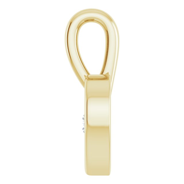 14K Yellow .01 CT Natural Diamond Youth Heart Pendant
