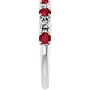Sterling Silver Lab-Grown Ruby Stackable Ring