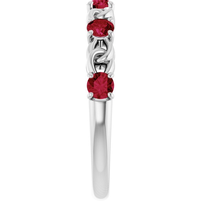 Sterling Silver Lab-Grown Ruby Stackable Ring