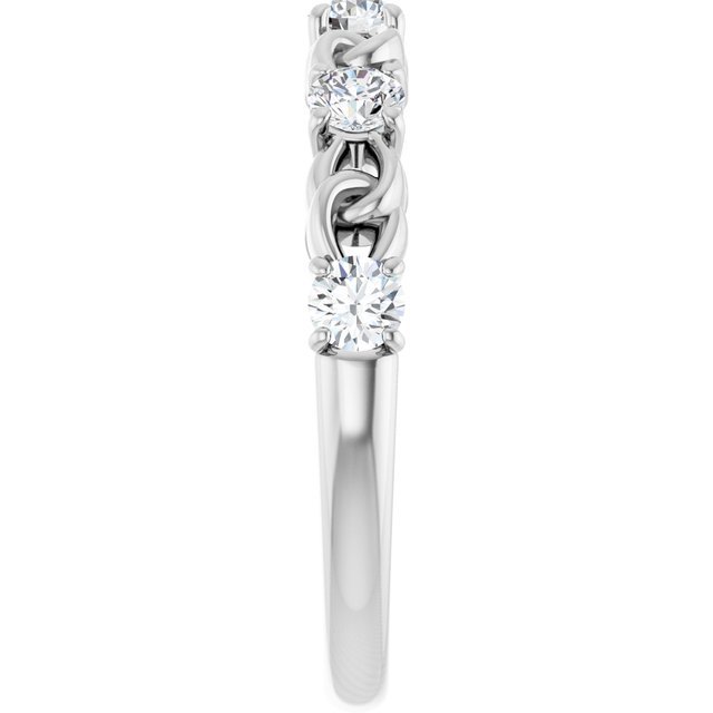 Platinum 1/2 CTW Natural Diamond Stackable Ring