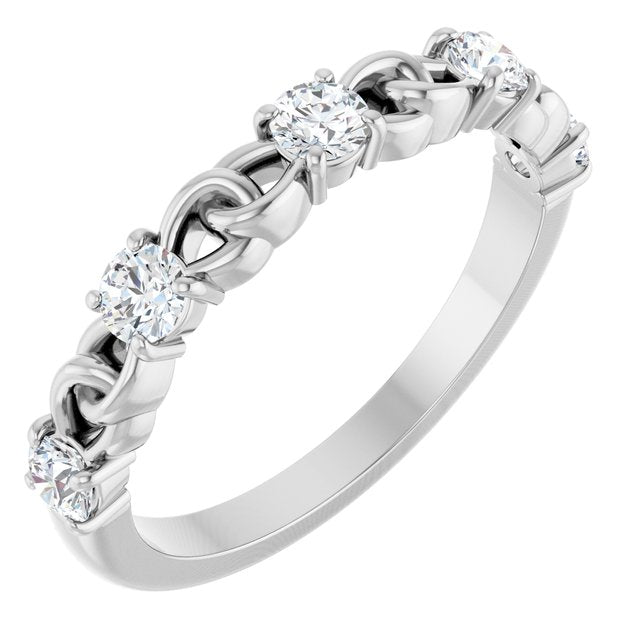Platinum 1/2 CTW Natural Diamond Stackable Ring