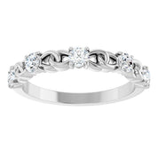 14K White 1/2 CTW Natural Diamond Stackable Ring