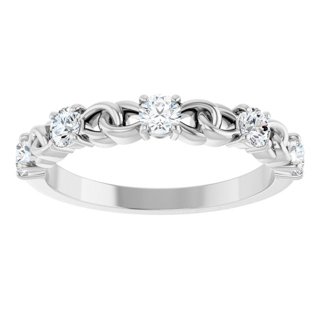 14K White 1/2 CTW Natural Diamond Stackable Ring
