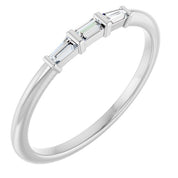 14K White 1/6 CTW Natural Diamond Stackable Ring