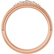 14K Rose 1/5 CTW Natural Diamond Stackable Crown Ring