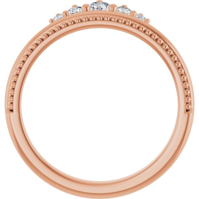 14K Rose 1/5 CTW Natural Diamond Stackable Crown Ring