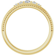 14K Yellow 1/5 CTW Natural Diamond Stackable Crown Ring