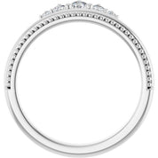 14K White 1/5 CTW Natural Diamond Stackable Crown Ring