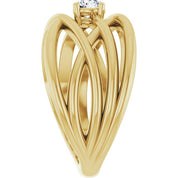 14K Gold 1/4 Carat Lab-Grown Diamond Tapered Criss-Cross Ring