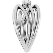 14K Gold 1/4 Carat Lab-Grown Diamond Tapered Criss-Cross Ring