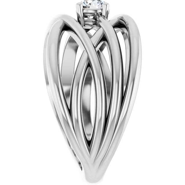 14K Gold 1/4 Carat Lab-Grown Diamond Tapered Criss-Cross Ring