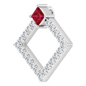 Sterling Silver Natural Ruby & 3/8 CTW Natural Diamond Pendant