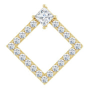 14K Yellow Natural White Sapphire & 3/8 CTW Natural Diamond Pendant