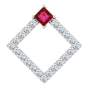 Sterling Silver Natural Ruby & 3/8 CTW Natural Diamond Pendant