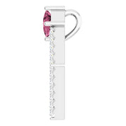 Sterling Silver Natural Pink Tourmaline & 3/8 CTW Natural Diamond Pendant
