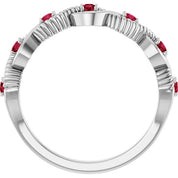 Sterling Silver Lab-Grown Ruby Stackable Ring