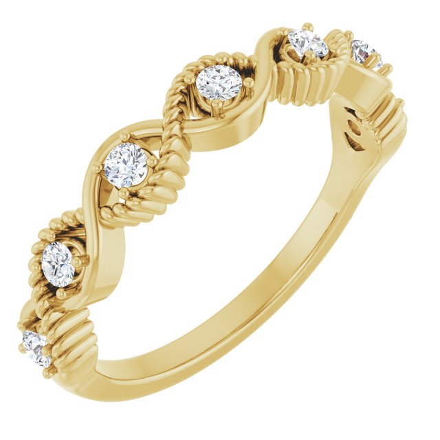 14K Yellow 1/5 CTW Natural Diamond Stackable Ring