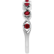 Sterling Silver Lab-Grown Ruby Stackable Ring