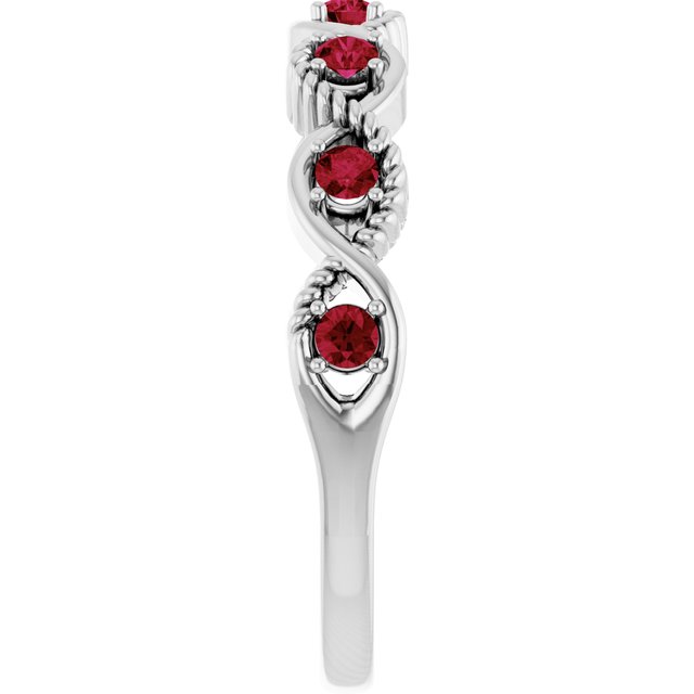 Sterling Silver Lab-Grown Ruby Stackable Ring