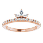 14K Rose 1/3 CTW Natural Diamond Stackable Crown Ring