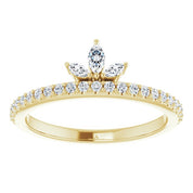 14K Yellow 1/3 CTW Natural Diamond Stackable Crown Ring