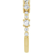 14K Yellow Natural White Sapphire & 1/6 CTW Natural Diamond Ring