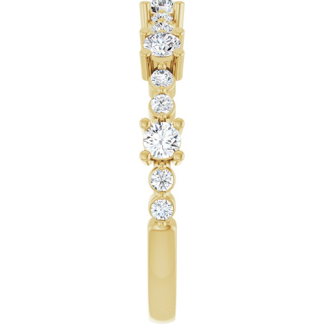 14K Yellow Natural White Sapphire & 1/6 CTW Natural Diamond Ring