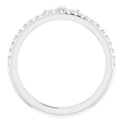 14K White 1/3 CTW Natural Diamond Stackable Crown Ring