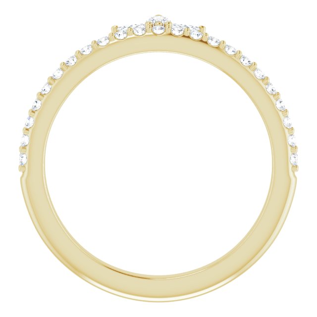 14K Yellow 1/3 CTW Natural Diamond Stackable Crown Ring