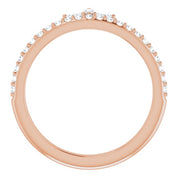 14K Rose 1/3 CTW Natural Diamond Stackable Crown Ring