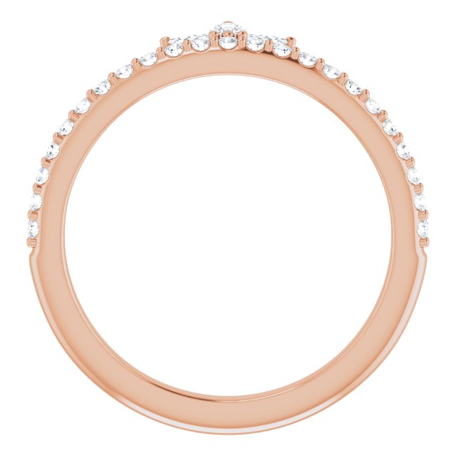 14K Rose 1/3 CTW Natural Diamond Stackable Crown Ring
